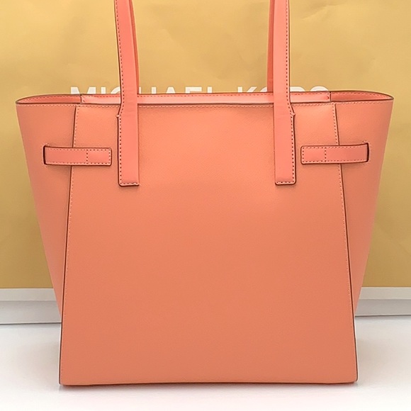 MICHAEL KORS CARMEN LARGE NORTH SOUTH TOTE SHERBERT COLOR - Picture 3 of 16